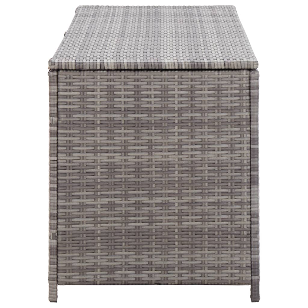 opbevaringskasse til haven 120x50x60 cm polyrattan grå