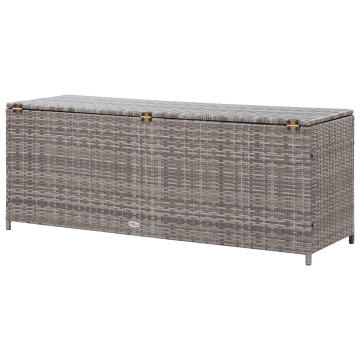 opbevaringskasse til haven 120x50x60 cm polyrattan grå