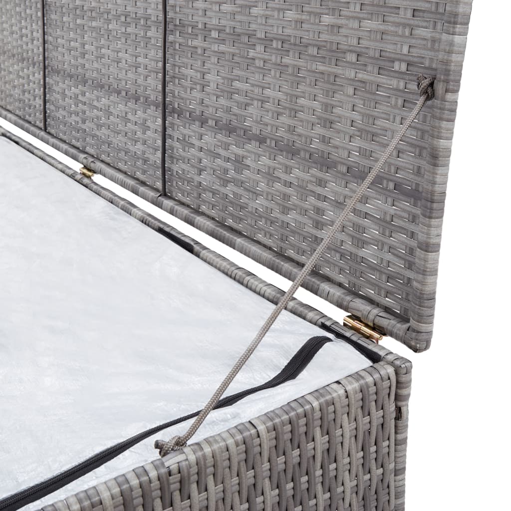 opbevaringskasse til haven 120x50x60 cm polyrattan grå