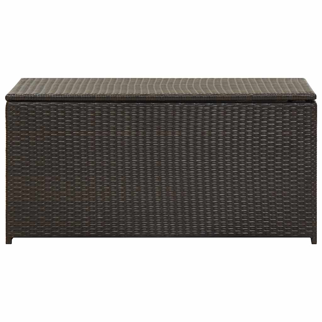 opbevaringskasse til haven 100x50x50 cm polyrattan brun