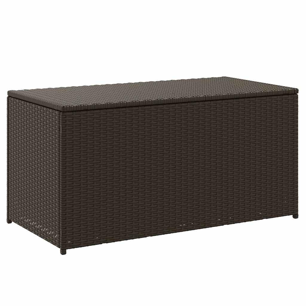 opbevaringskasse til haven 100x50x50 cm polyrattan brun