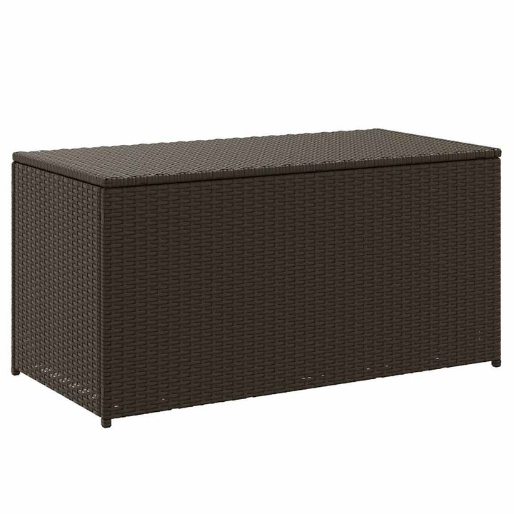 opbevaringskasse til haven 100x50x50 cm polyrattan brun