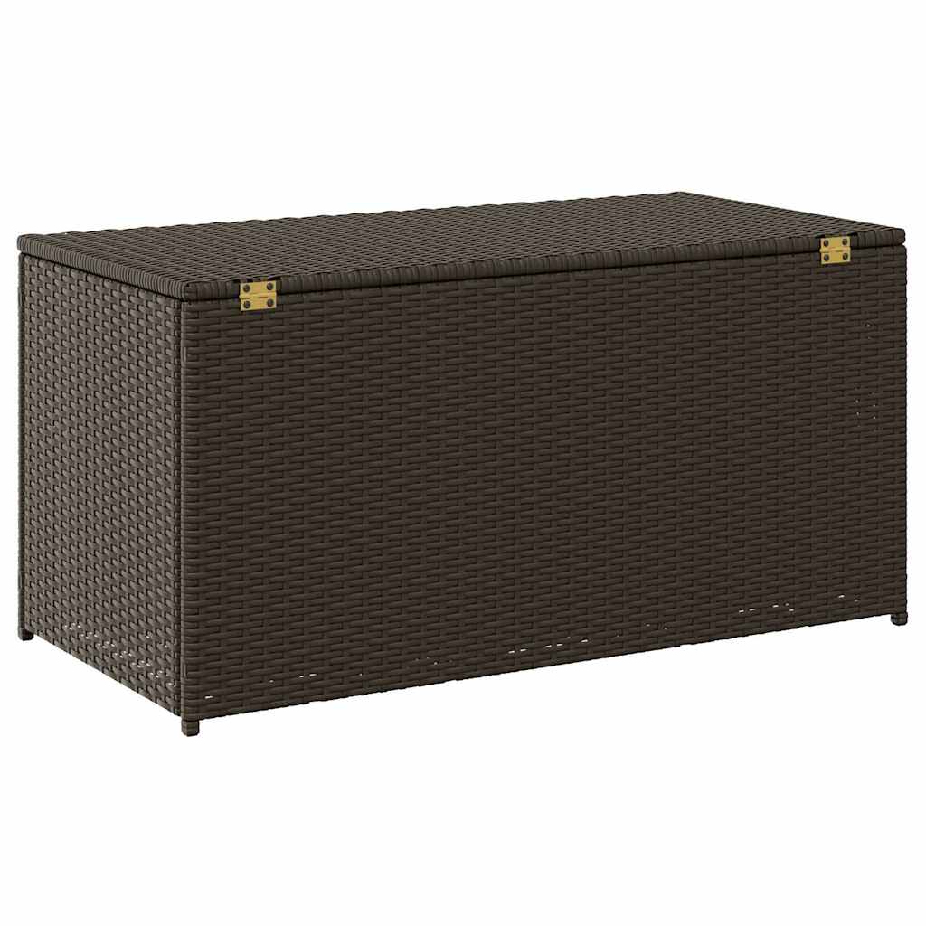 opbevaringskasse til haven 100x50x50 cm polyrattan brun