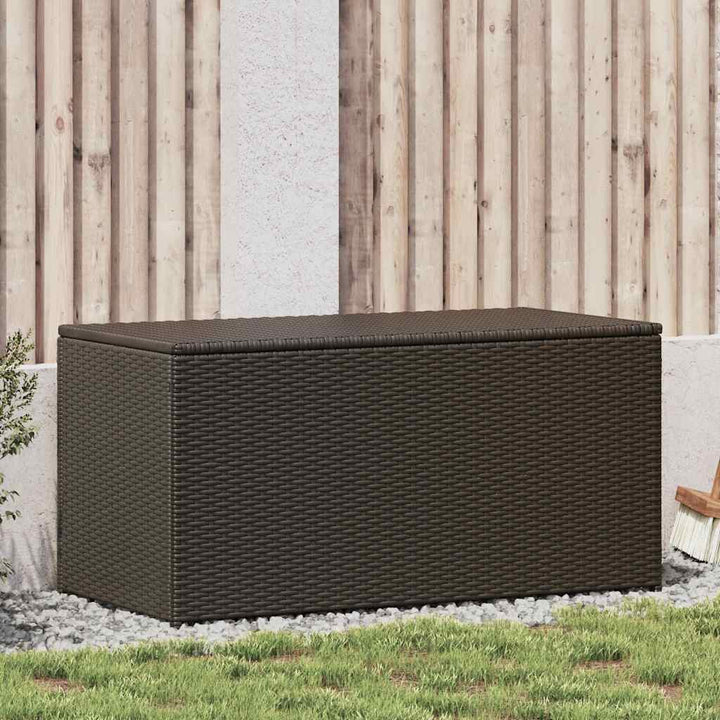 opbevaringskasse til haven 100x50x50 cm polyrattan brun