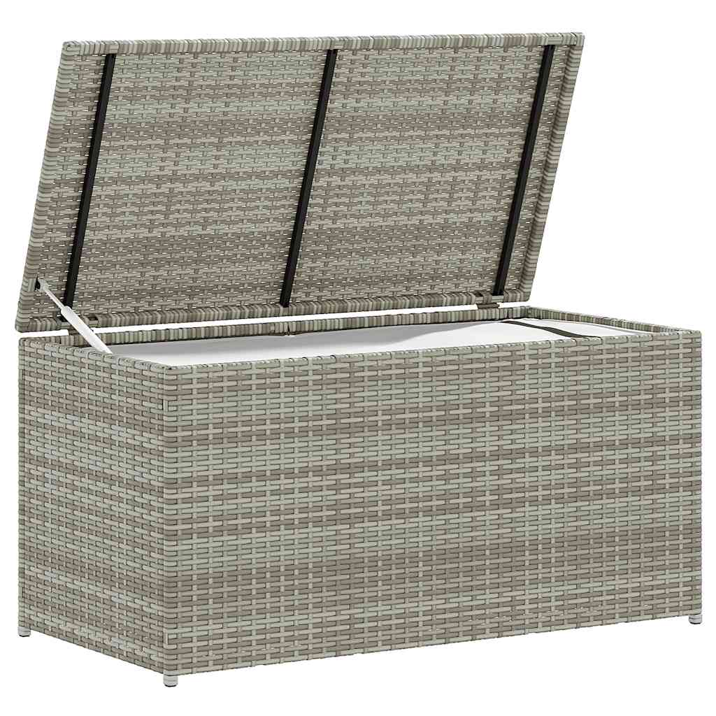 opbevaringskasse til haven 100x50x50 cm polyrattan grå