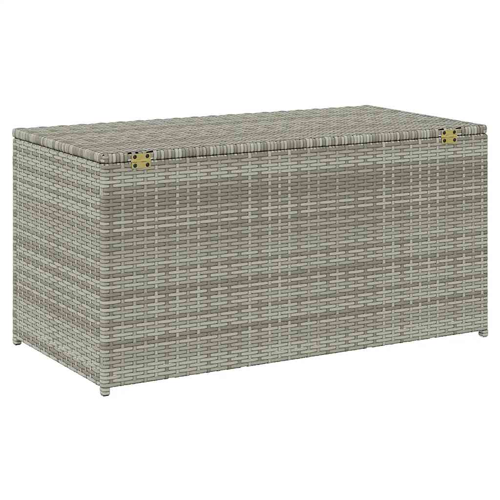 opbevaringskasse til haven 100x50x50 cm polyrattan grå