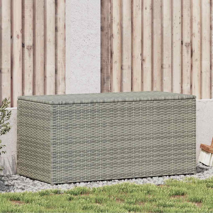 opbevaringskasse til haven 100x50x50 cm polyrattan grå