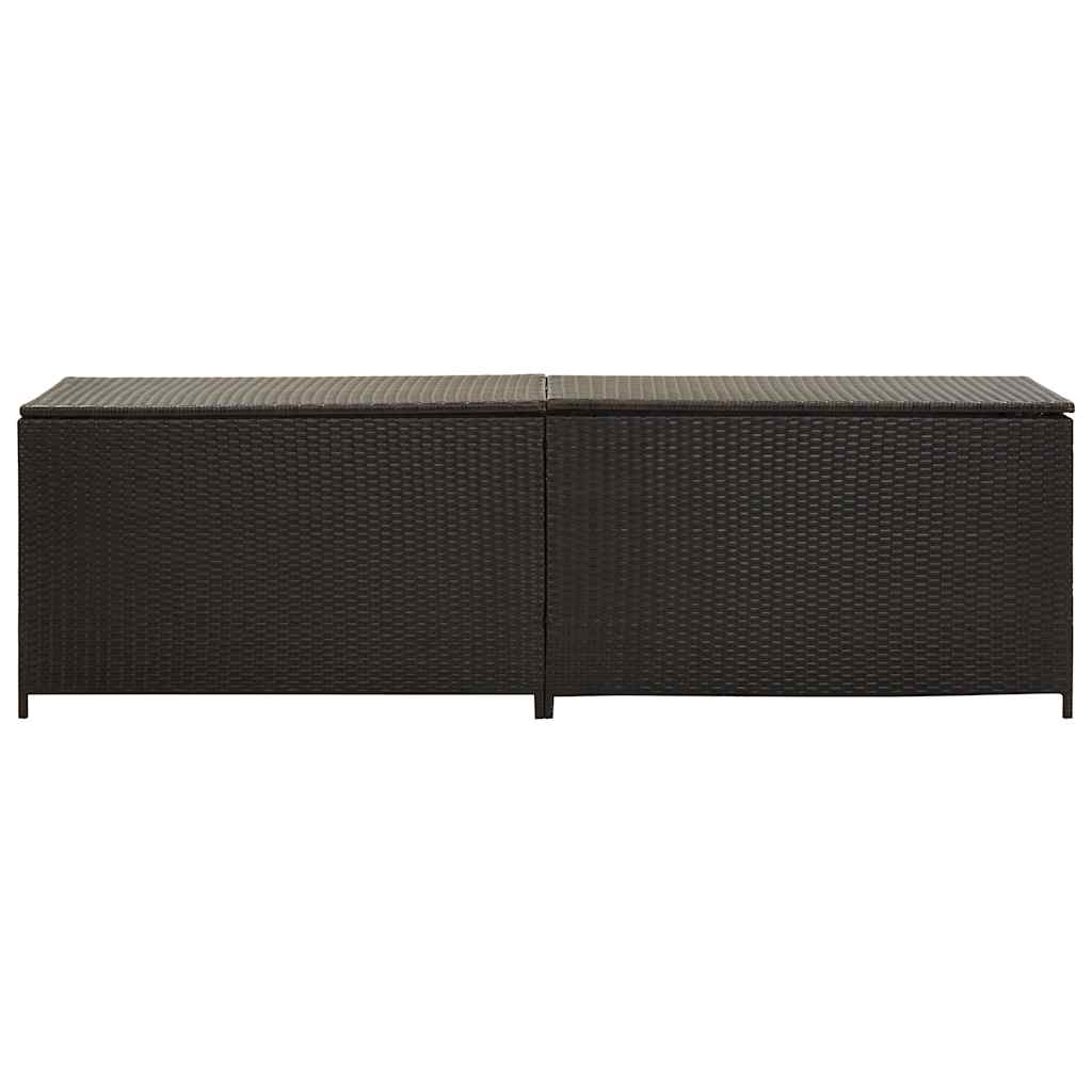 opbevaringskasse til haven 200x50x60 polyrattan brun