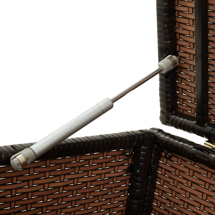 opbevaringskasse til haven 200x50x60 polyrattan brun
