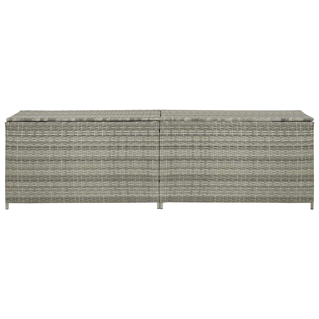 opbevaringskasse til haven 200x50x60 polyrattan grå