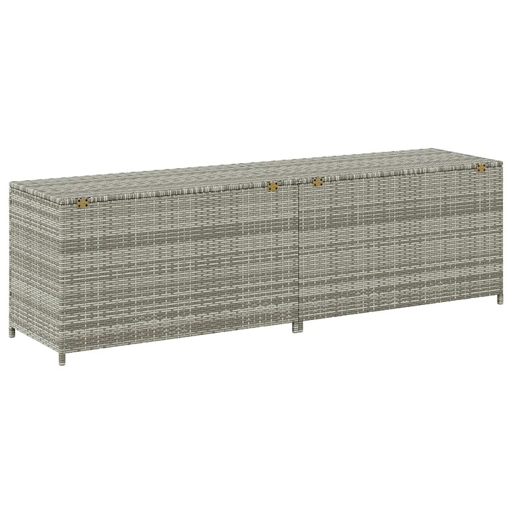 opbevaringskasse til haven 200x50x60 polyrattan grå