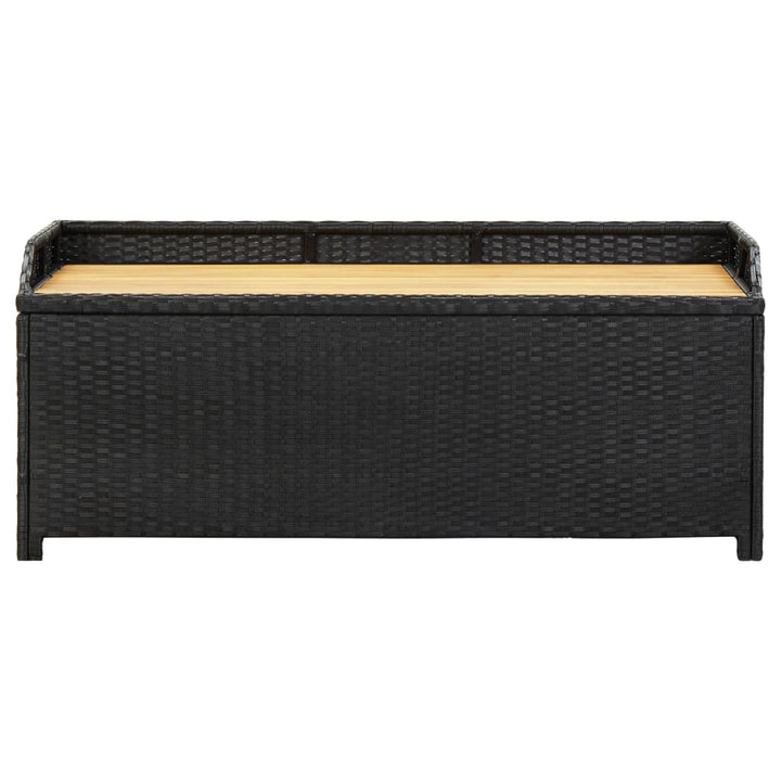 havebænk med opbevaring 120 cm polyrattan sort