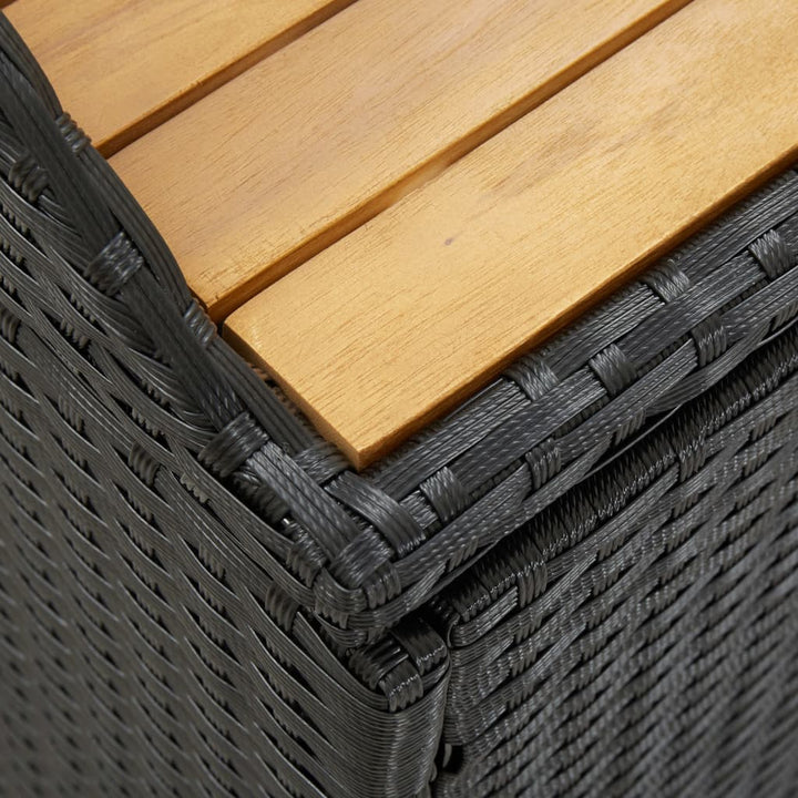havebænk med opbevaring 120 cm polyrattan sort