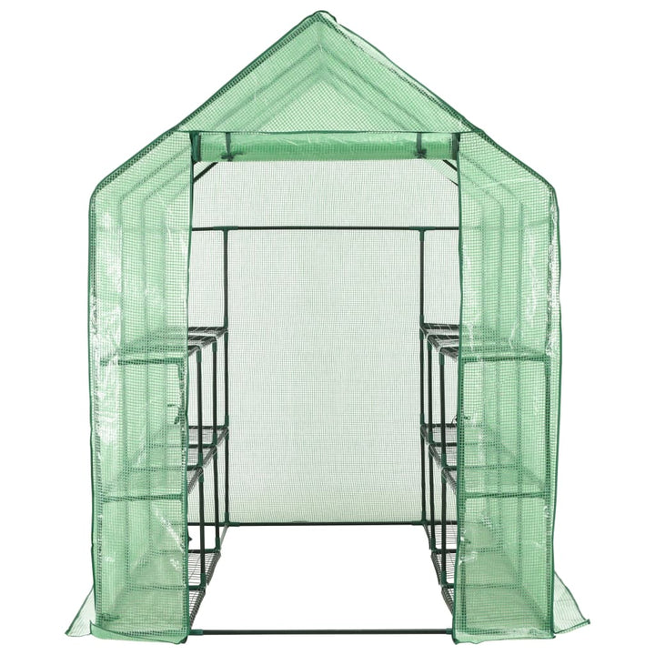 drivhus med 12 hylder 143 x 214 x 196 cm stål