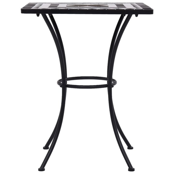 bistrobord med mosaikdesign 60 cm keramisk sort og hvid