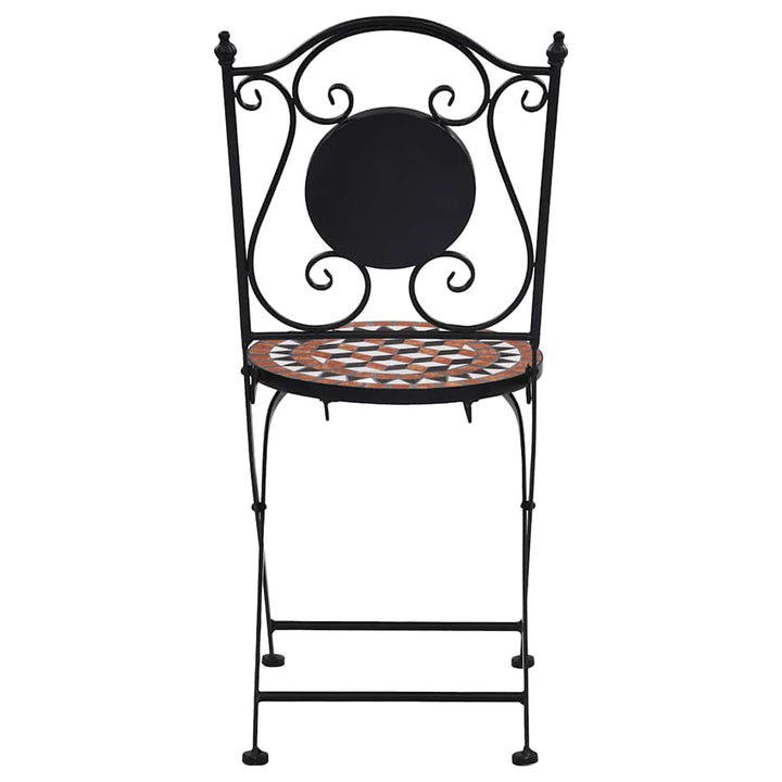 bistrostole 2 stk. med mosaikdesign keramisk brun
