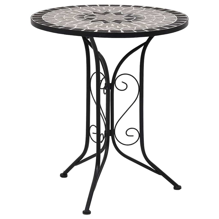 bistrobord med mosaikdesign 60 cm keramisk grå