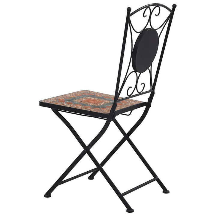 bistrostole 2 stk. med mosaikdesign orange/grå
