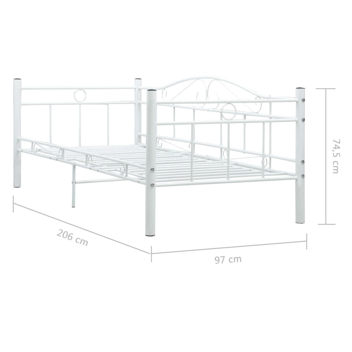 stel til daybed 90x200 cm metal hvid