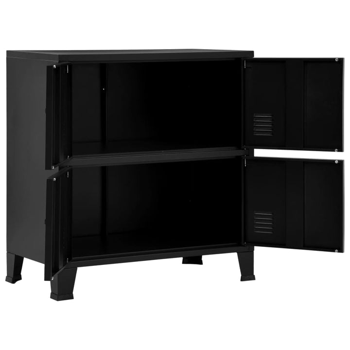 industrielt opbevaringsskab 75x40x80 cm stål sort