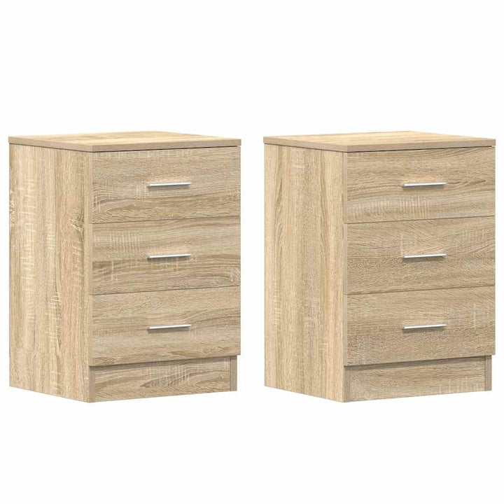 sengeborde 2 stk. 38x35x56 cm konstrueret træ sonoma-eg