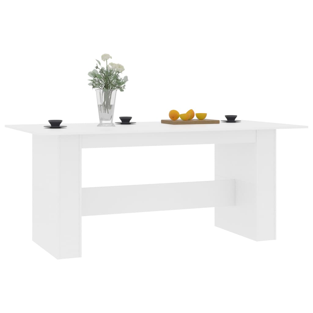 spisebord 180x90x76 cm konstrueret træ hvid