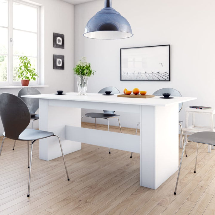 spisebord 180x90x76 cm konstrueret træ hvid