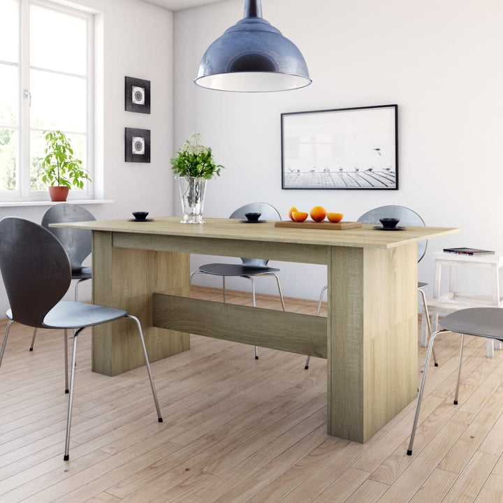 spisebord 180x90x76 cm konstrueret træ sonoma-eg