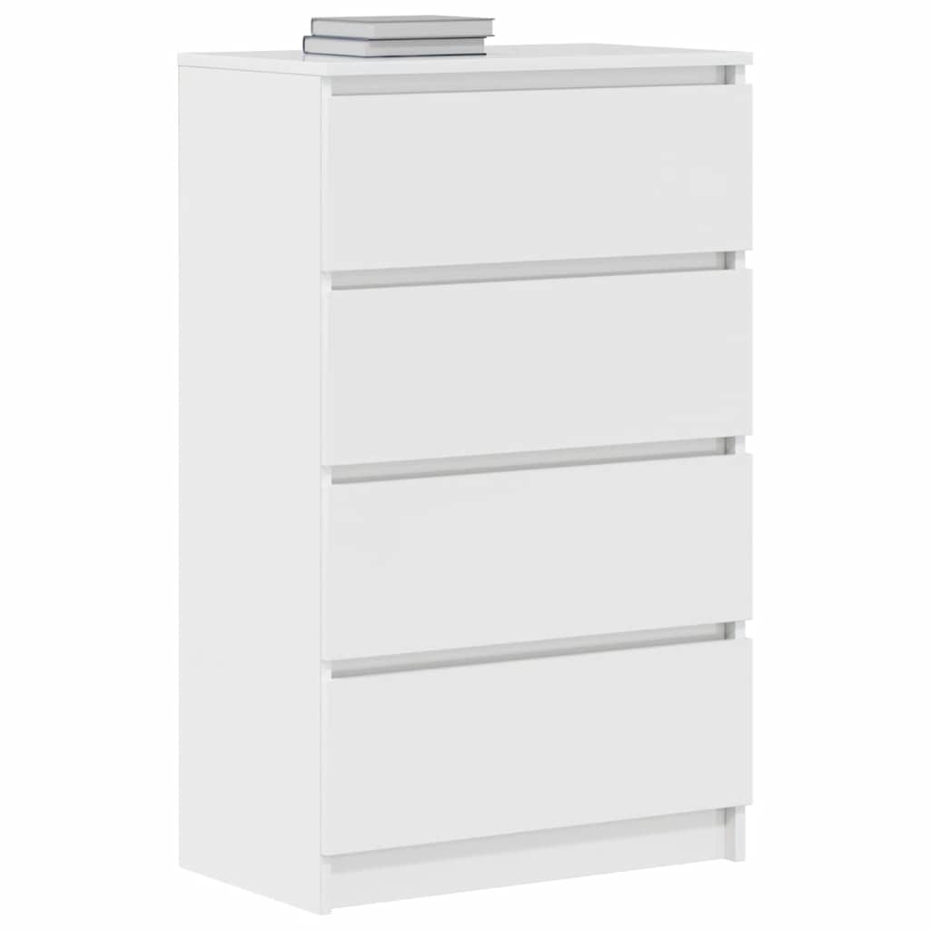 skænk 60x35x98,5 cm konstrueret træ hvid højglans