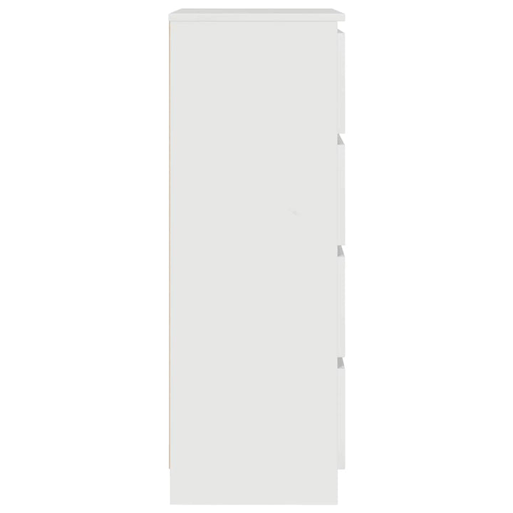 skænk 60x35x98,5 cm konstrueret træ hvid højglans