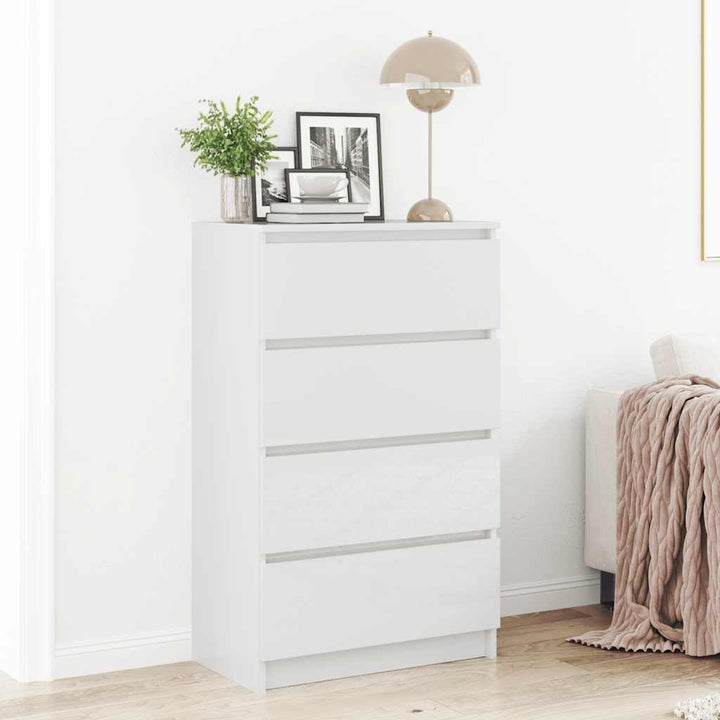 skænk 60x35x98,5 cm konstrueret træ hvid højglans