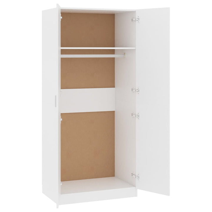 klædeskab 80x52x180 cm konstrueret træ hvid