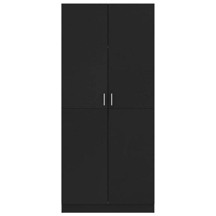 klædeskab 80x52x180 cm konstrueret træ sort
