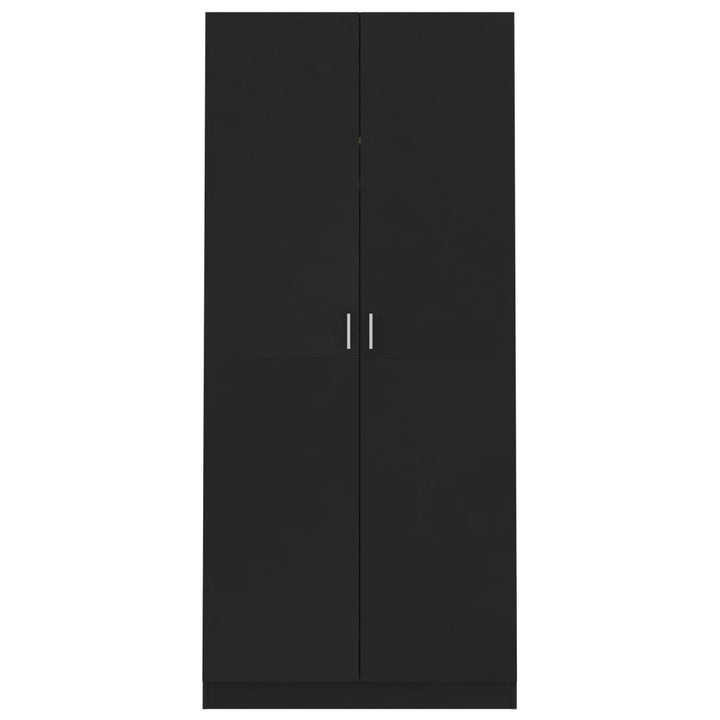 klædeskab 90x52x200 cm konstrueret træ sort