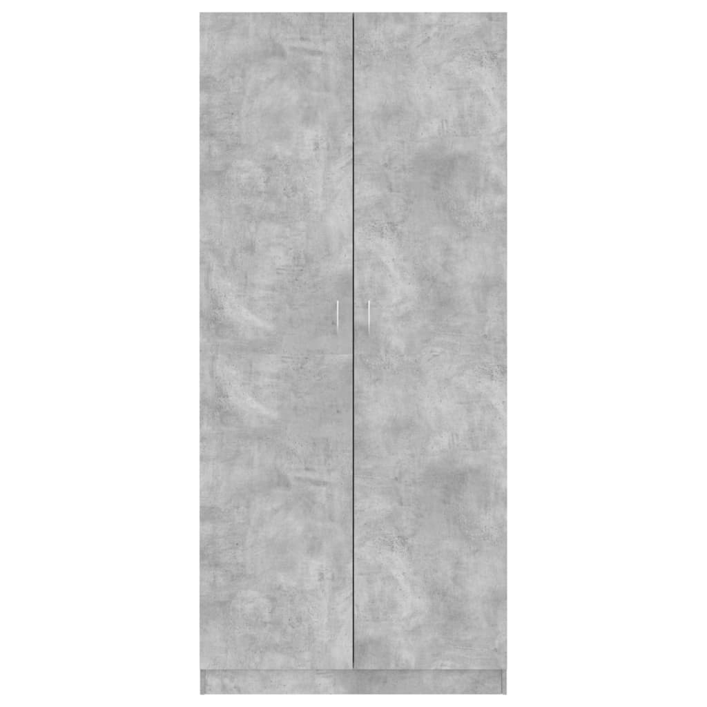 klædeskab 90x52x200 cm konstrueret træ betongrå