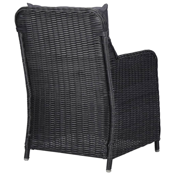 udendørs spisebordssæt 9 dele polyrattan sort