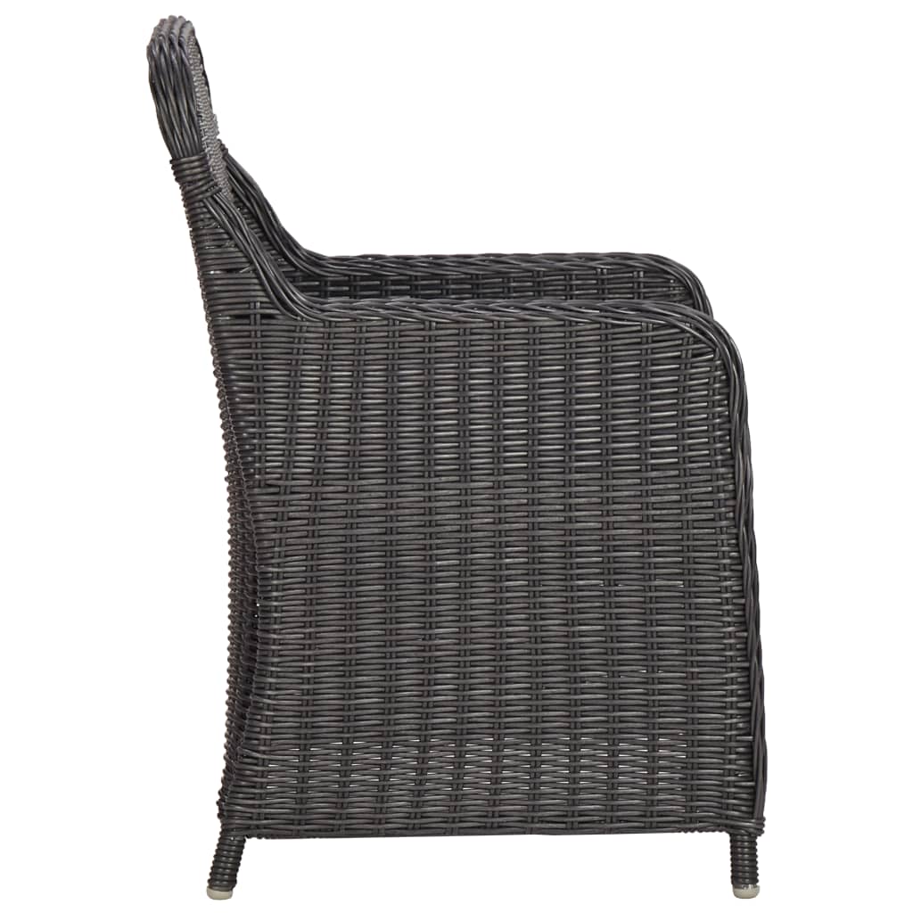 bistrosæt 3 dele med hynder polyrattan sort