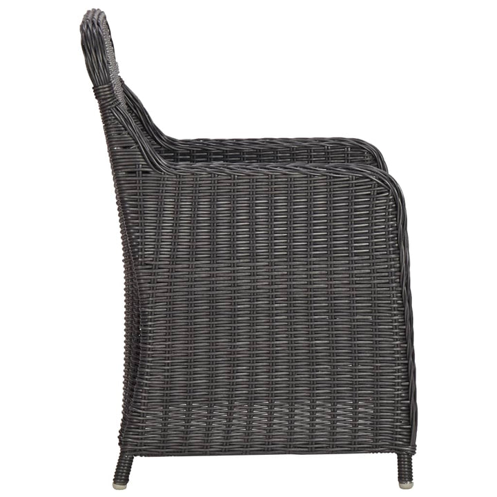 bistrosæt 3 dele med hynder polyrattan sort