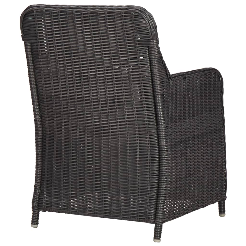 bistrosæt 3 dele med hynder polyrattan sort