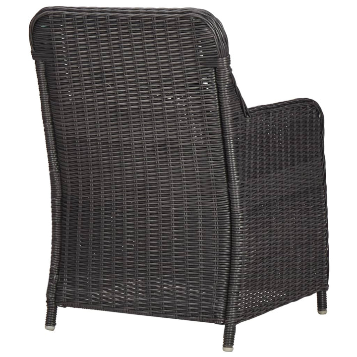bistrosæt 3 dele med hynder polyrattan sort
