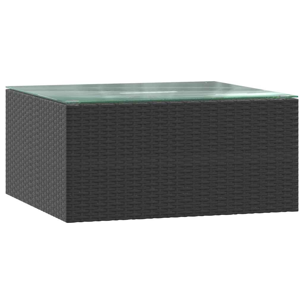 haveloungesæt 5 dele med hynder polyrattan sort