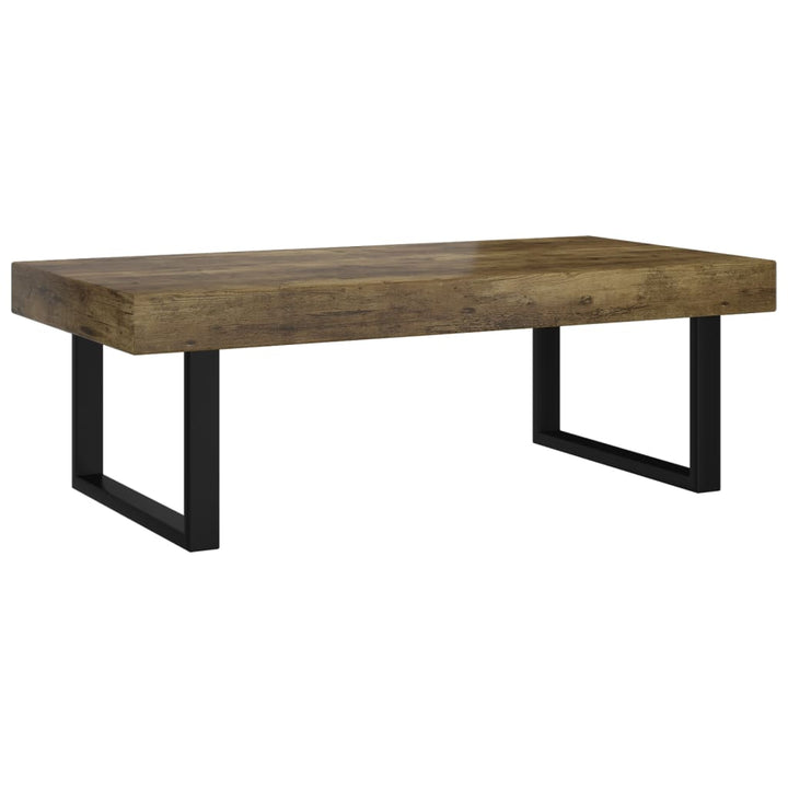 sofabord 120x60x40 cm MDF og jern mørkebrun og sort
