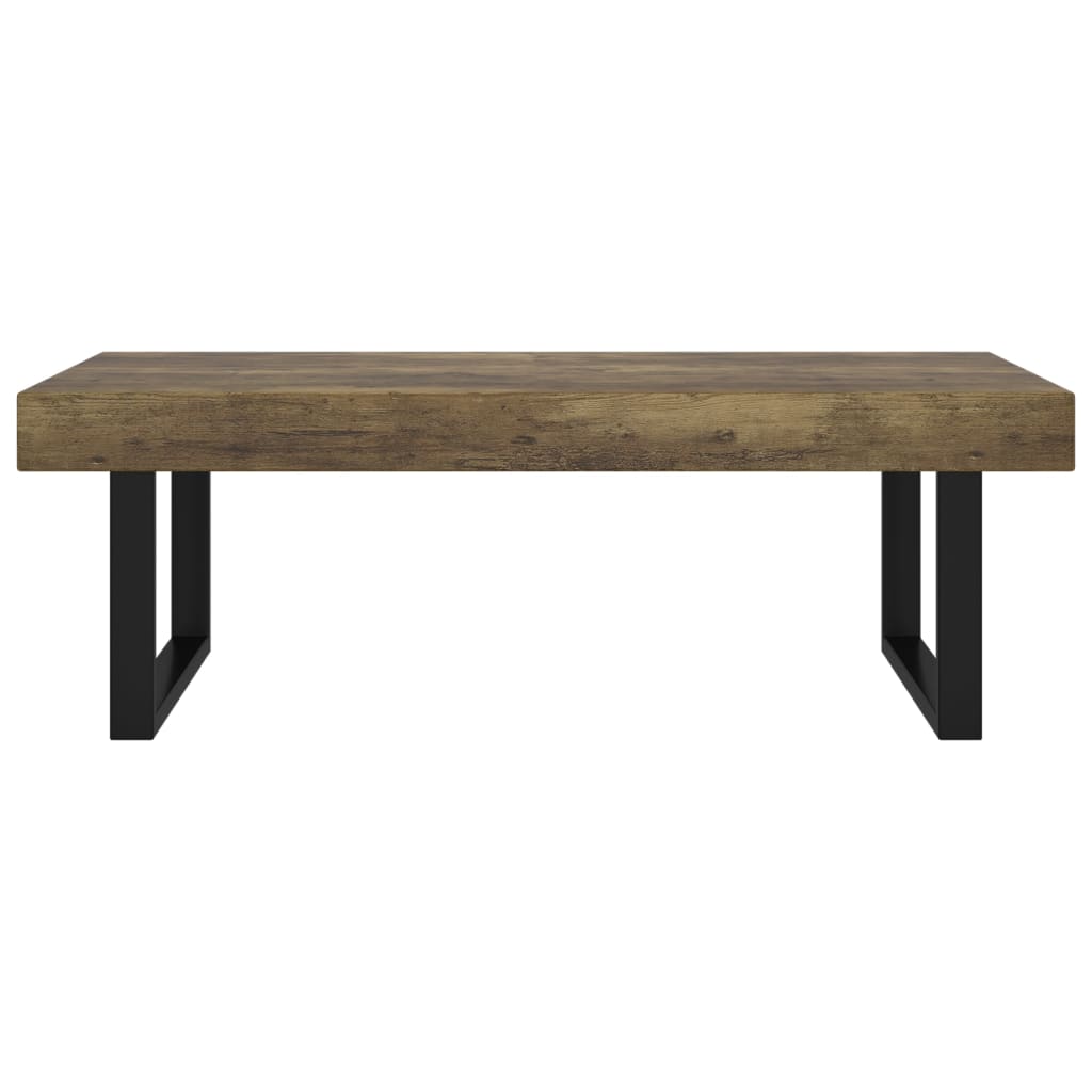 sofabord 120x60x40 cm MDF og jern mørkebrun og sort