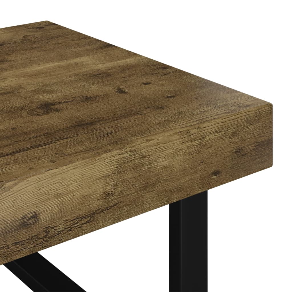 sofabord 120x60x40 cm MDF og jern mørkebrun og sort