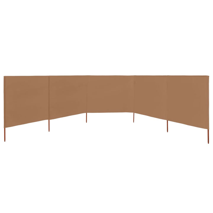 5-panels læsejl 600x120 cm stof gråbrun