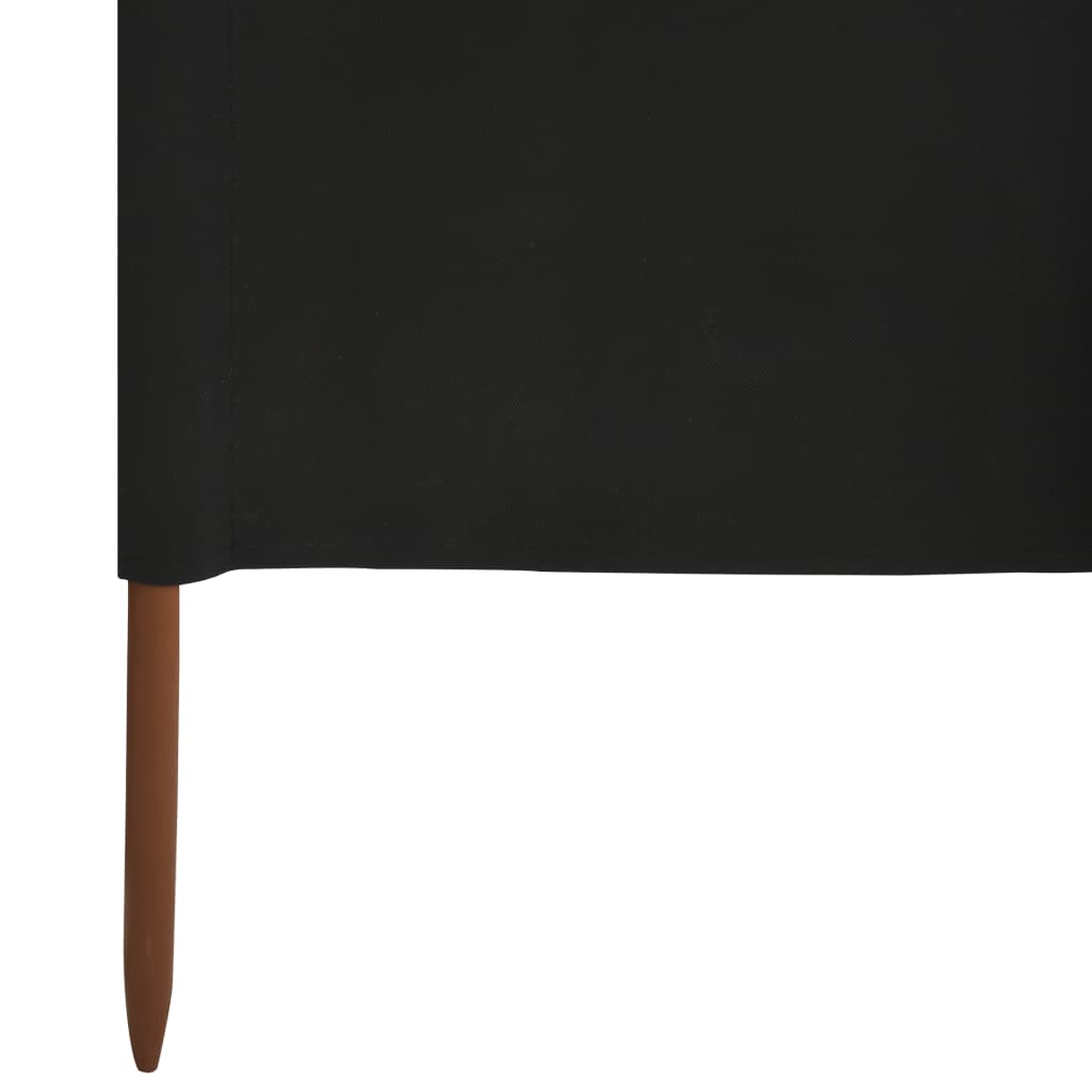 9-panels læsejl 1200x160 cm stof sort