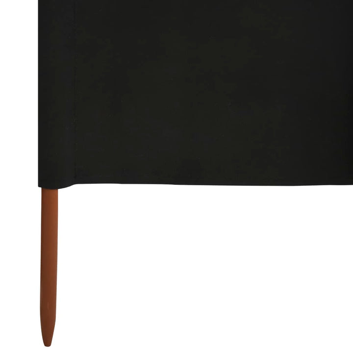 9-panels læsejl 1200x160 cm stof sort