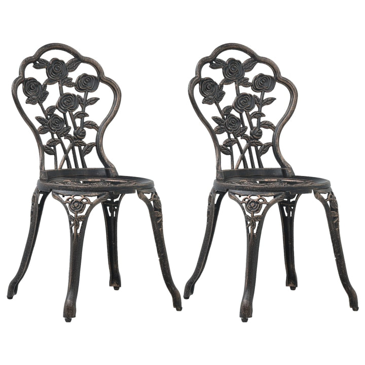 bistrostole 2 stk. støbt aluminium bronzefarvet