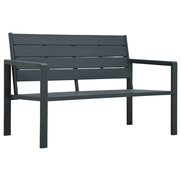 havebænk 120 cm HDPE trælook grå