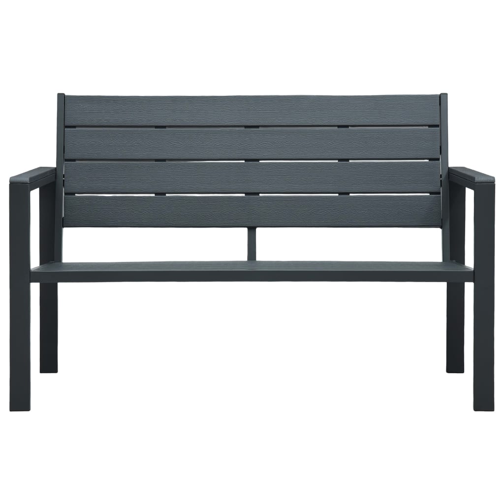 havebænk 120 cm HDPE trælook grå